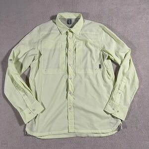 Stio Mens Eddy Guide Shirt Snap Button Long Sleeve Performance Outdoor M Grn/Ylw